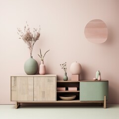 This cozy indoor scene captures the beauty of a simple yet elegant cabinetry design, featuring a charming table full of colorful houseplants and flowerpots that bring a vibrant energy to the room