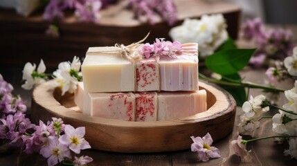 Fototapeta na wymiar fresh natural handmade soap.