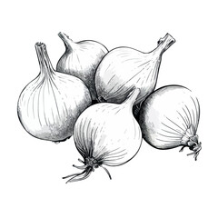 Onions in cartoon, doodle style. 2d vector illustration in logo, icon style. AI Generative