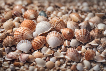 assorted seashells background