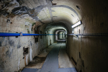 Communication tunnel at underground bunker, subway, etc.