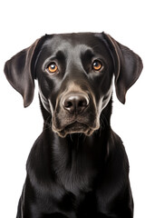 Portrait of a friendly dog, on a transparent background