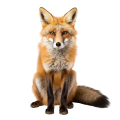 Fototapeta premium Portrait of a friendly fox, on a transparent background
