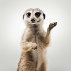 Fototapeta premium Meerkat (suricata suricatta), isolated on white background, Generative AI