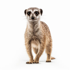Meerkat (suricata suricatta), isolated on white background, Generative AI