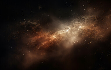 Fototapeta premium Background flying dust grains in a dark room with a dark dark background, Empty walls, particles lights, smoke, glow, rays