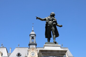 Statue de Danton, ville de Tarbes, département des Hautes Pyrénées, France