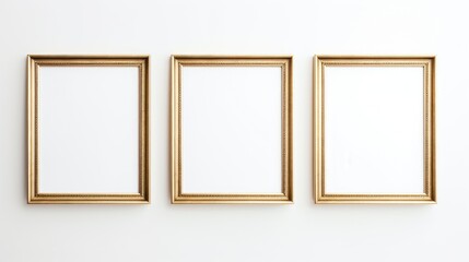 Gold frames on a white background - Powered by Adobe