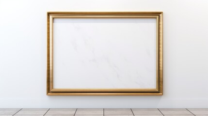 Gold frame on a white background