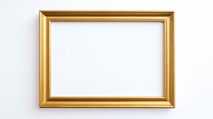 Gold frame on a white background