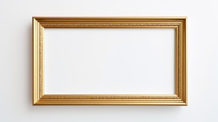Gold frame on a white background