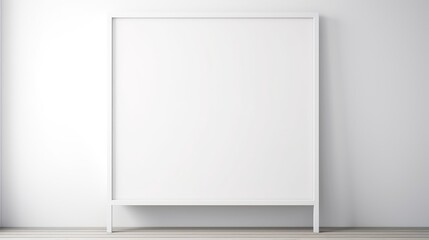 Picture frame on a white wall in a minimalist interior