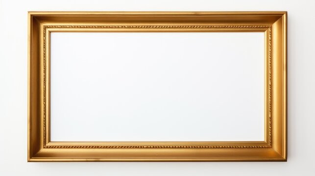 Gold frame on a white background