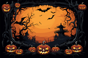 Halloween background frame with copy space