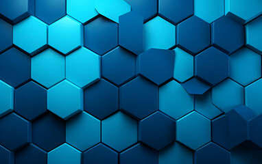 Blue hexagon pattern.3d rendering 