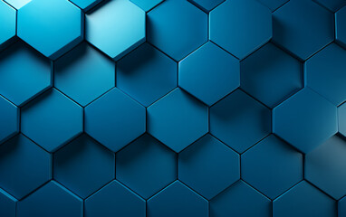 Fototapeta premium Blue hexagon pattern.3d rendering 