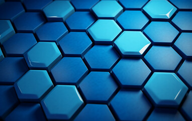 Blue hexagon pattern.3d rendering