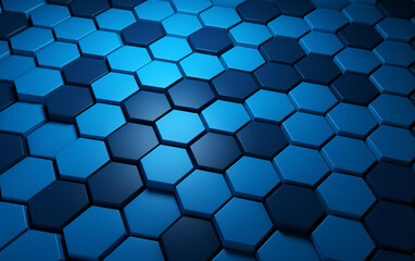 Fototapeta premium Blue hexagon pattern.3d rendering