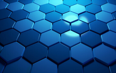 Naklejka premium Blue hexagon pattern.3d rendering