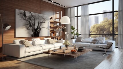 Fototapeta na wymiar Modern interior design of living room
