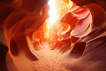 Lower Antelope Canyon USA Arizona, america. Navajo Tribal. Sandstone formations in deserts of Arizona