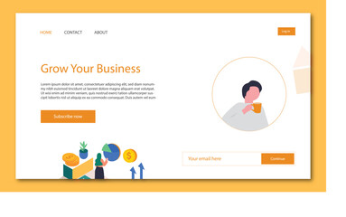 Free vector flat multipurpose business website landing page concept design