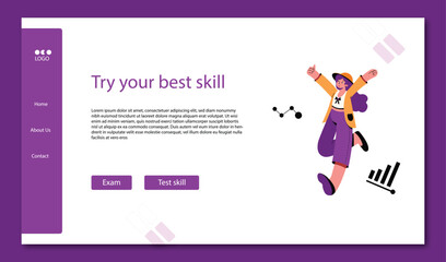 Free vector flat design e-learning landing page web template for educational purposes