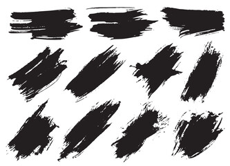 set of black ink splatter and splatter brushes, vector brush strokes, grunge patterns and sale elements