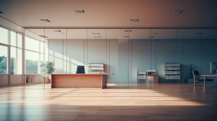 Simplicity in Workspace Empty Office in a Minimalist Style