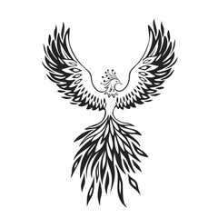 Phoenix Fairy Bird Elegant Tattoo Design