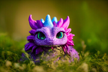 Portrait of a cute lizard creature in the field