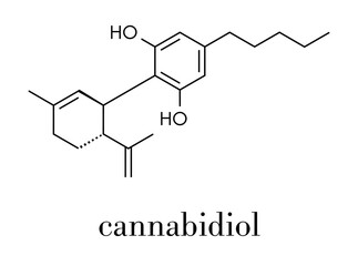 Fototapeta premium Cannabidiol (CBD) cannabis molecule. Has antipsychotic effects.