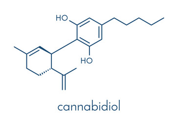 Cannabidiol (CBD) cannabis molecule. Has antipsychotic effects.