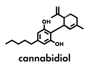Cannabidiol (CBD) cannabis molecule. Has antipsychotic effects.