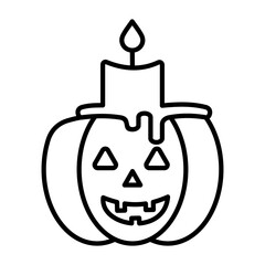 
Candle pumpkin,halloween decoration on white background,Happy Halloween decoration element,vector illustration
