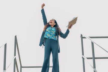 business woman with successful expression