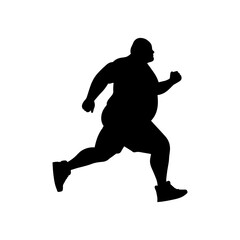Fototapeta na wymiar Vector illustration. Silhouette of a male runner. Slimming.