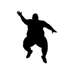 Fototapeta na wymiar Vector illustration. Silhouette of a man jump. Slimming.
