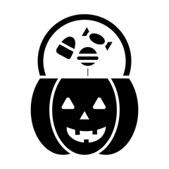 
Halloween pumpkin basket. Jack o lantern Bowl. Flat style vector illustration,bisa diedit.

