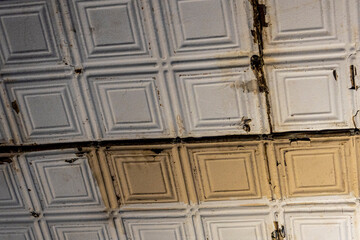Fototapeta premium Background of antique ceiling tiles.