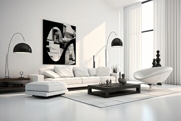 Modern Interior Design with white background
