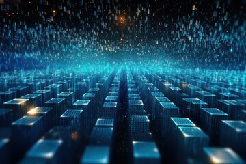 Fototapeta premium Futuristic Digital Cyberspace, Particles and Network Connections Background