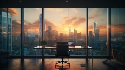 Spacious office in the middle of a big city