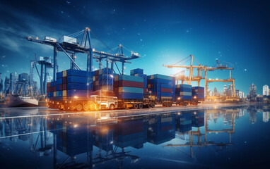 Global business logistics import export background