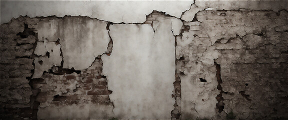 Obraz premium ヒビの入った古い壁 ジェネレーティブ AI