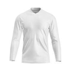 a long sleeve white shirt mockup front view isolated on a white background