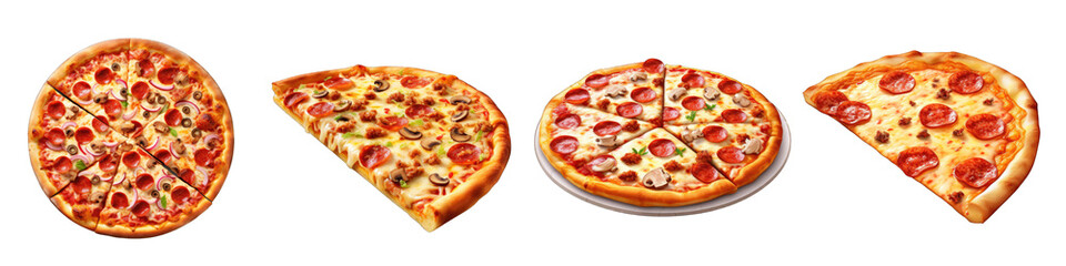 Supreme Pizza clipart collection, vector, icons isolated on transparent background