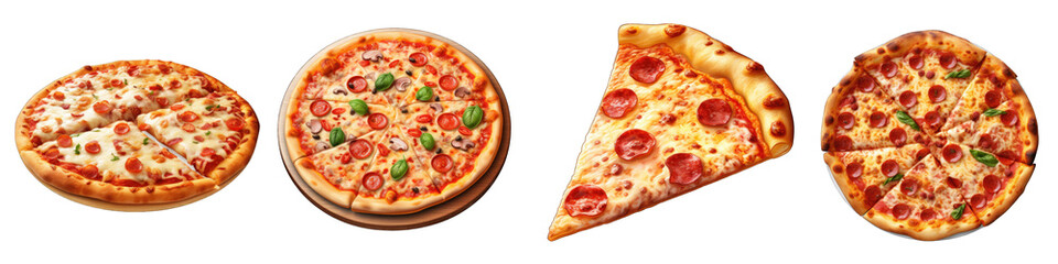Stuffed Crust Pizza clipart collection, vector, icons isolated on transparent background