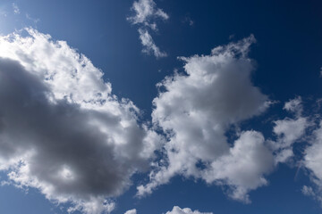 clouds in the blue sky in cloudy windy weather