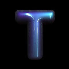 metaverse letter T - Uppercase 3d futuristic font - suitable for technology, cyberspace or science related subjects